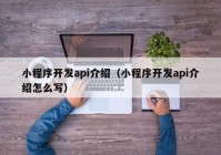 小程序开发api介绍（小程序开发api介绍怎么写）