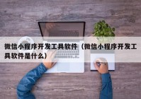 微信小程序开发工具软件（微信小程序开发工具软件是什么）