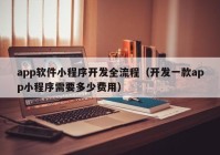 app软件小程序开发全流程（开发一款app小程序需要多少费用）