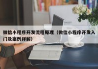 微信小程序开发流程原理（微信小程序开发入门及案例详解）