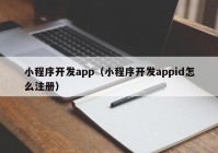 小程序开发app（小程序开发appid怎么注册）