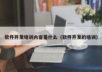 软件开发培训内容是什么（软件开发的培训）